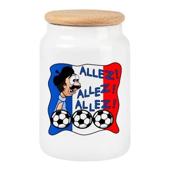 ALLEZ PAPA PÈRE FRANCE - Boîte à biscuits avec couvercle en bois - blanc - Devant