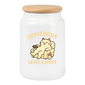 Homebody: Level Expert - Cookie Jar with Wooden Lid - white - Front