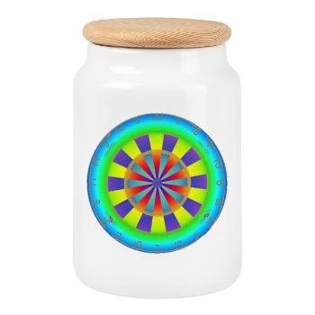 Dartboard Rainbow - Cookie Jar with Wooden Lid - white - Front