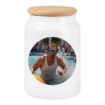 Malle Poolparty - Keksdose mit Holzdeckel - Weiß - Vorne