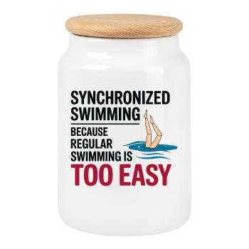 Motivation pour la natation synchronisée - Boîte à biscuits avec couvercle en bois - blanc - Devant