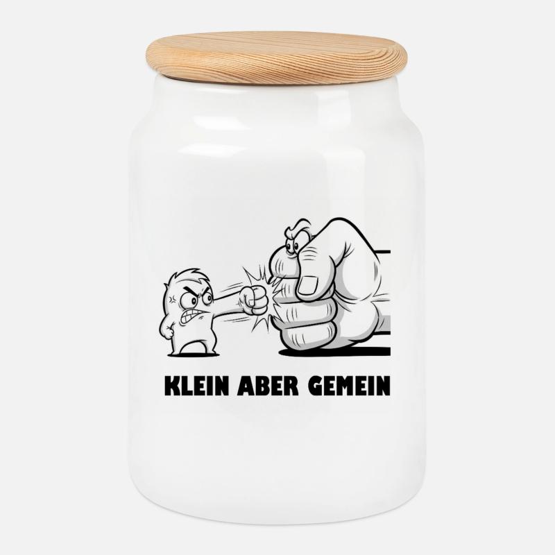 Sarkastischer Spruch: Kein aber Gemein - Keksdose mit Holzdeckel - Weiß