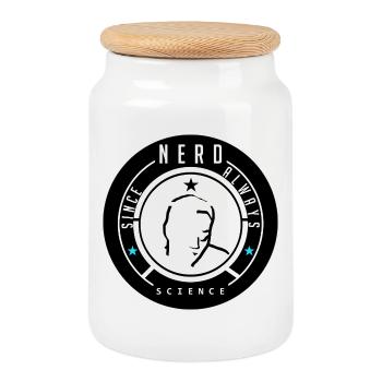 T-shirt de motivation scientifique Nerd Ala Waa - Boîte à biscuits avec couvercle en bois - blanc - Devant