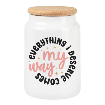 Citation inspirante Femme impulsive Personnalité - Boîte à biscuits avec couvercle en bois - blanc - Devant