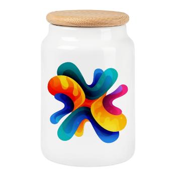 Modèle - Boîte à biscuits avec couvercle en bois - blanc - Devant