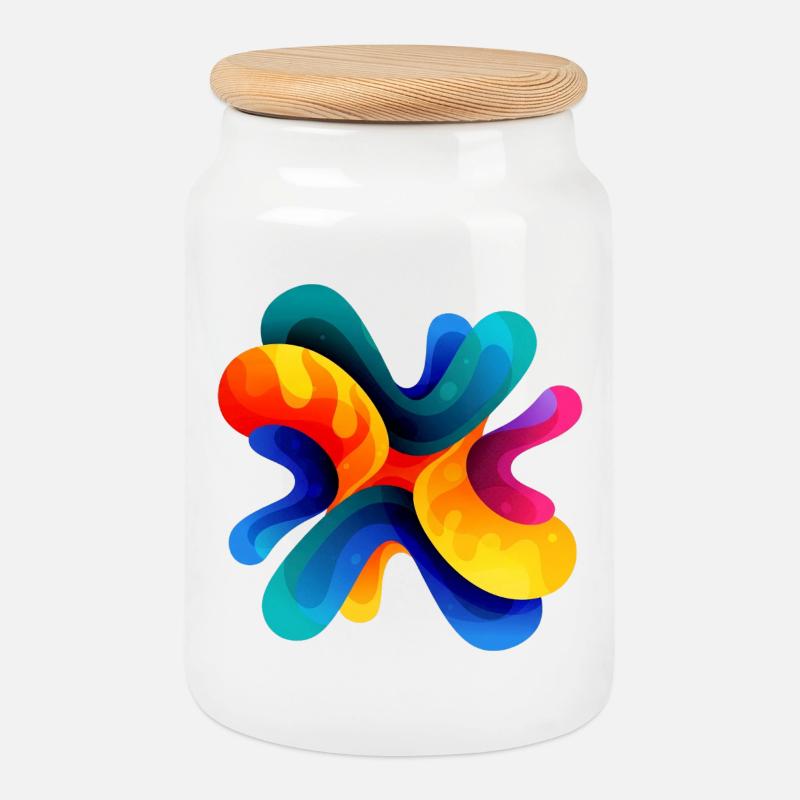 Muster - Keksdose mit Holzdeckel - Weiß