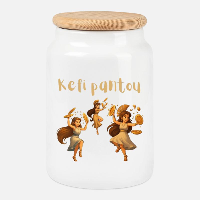 Kefi Pantou - Keksdose mit Holzdeckel - Weiß