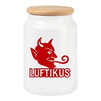 Luftikus - Keksdose mit Holzdeckel - Weiß - Vorne