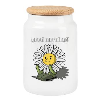 good morning? sonnenblume - Keksdose mit Holzdeckel - Weiß - Vorne