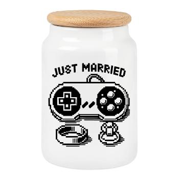 Just Married - Gamer Modus! - Keksdose mit Holzdeckel - Weiß - Vorne