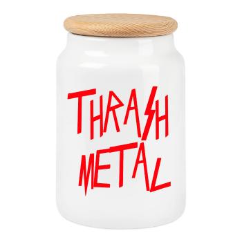 Thrash Metal - Cookie Jar with Wooden Lid - white - Front