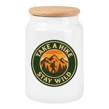 Take A Hike - Stay Wild - Keksdose mit Holzdeckel - Weiß - Vorne