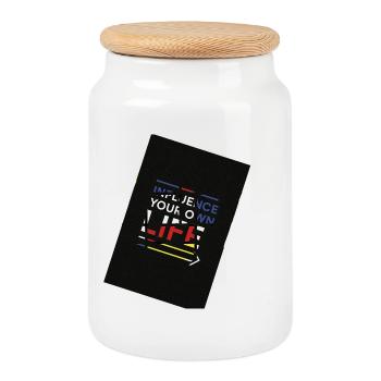 Influence sur votre propre chemin de vie - Boîte à biscuits avec couvercle en bois - blanc - Devant