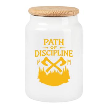 Chemin de la discipline Conception motivationnelle - Boîte à biscuits avec couvercle en bois - blanc - Devant