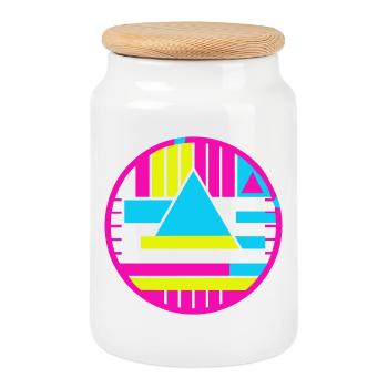 Testzeichen New Wave - Keksdose mit Holzdeckel - Weiß - Vorne