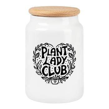 Pflanze Dame Club Gartengruppe lustiger Gärtner - Keksdose mit Holzdeckel - Weiß - Vorne
