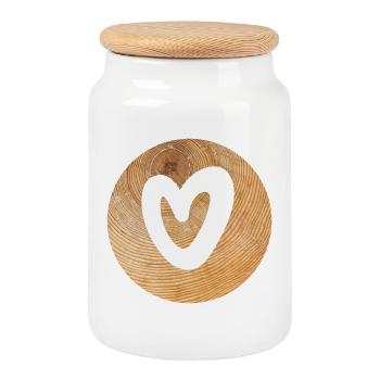 Cercle Bois Coeur Noël Amour Amour Nature Bio - Boîte à biscuits avec couvercle en bois - blanc - Devant