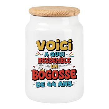 Funny 44th Birthday Quote - Cookie Jar with Wooden Lid - white - Front