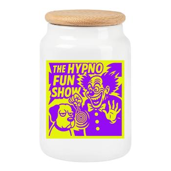 Hypno Fun Show - Keksdose mit Holzdeckel - Weiß - Vorne