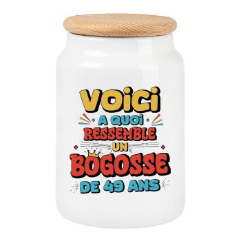 Humour Cinéma Anniversaire 49 Ans - Boîte à biscuits avec couvercle en bois - blanc - Devant