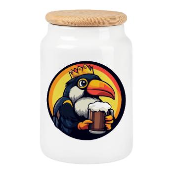 Bière Toucan Bird - Boîte à biscuits avec couvercle en bois - blanc - Devant