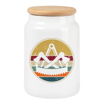Enseigne de la guilde des charpentiers, guilde des artisans charpentiers - Boîte à biscuits avec couvercle en bois - blanc - Devant