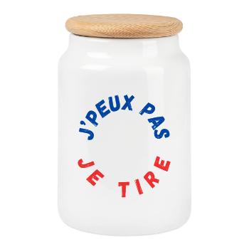 Logo of the competition of jousting - Cookie Jar with Wooden Lid - white - Front