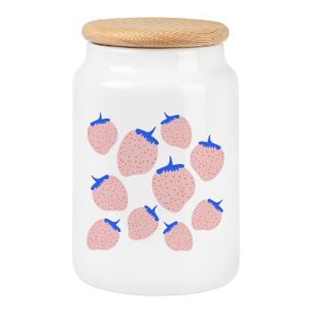 ERDBEEREN BEEREN - Keksdose mit Holzdeckel - Weiß - Vorne