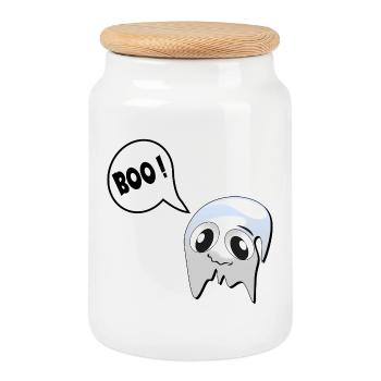 SHY HALLOWEEN GHOSTS - Cookie Jar with Wooden Lid - white - Front