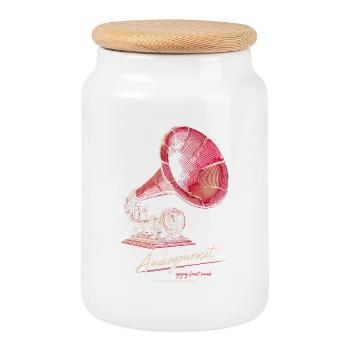 Audiogourmet - Cookie Jar with Wooden Lid - white - Front