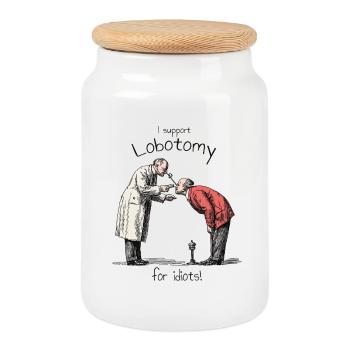 I support Lobotomy - Keksdose mit Holzdeckel - Weiß - Vorne