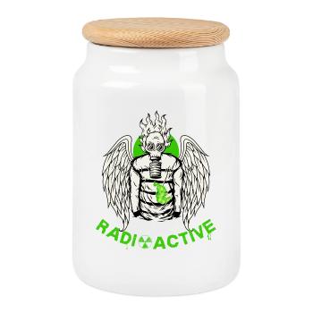 Radioactive Angel - Cookie Jar with Wooden Lid - white - Front