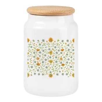 Persisches Mandala Muster – Golden Minimalistisch - Keksdose mit Holzdeckel - Weiß - Vorne