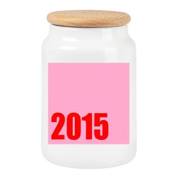 JAHRGANG 2015 Geburtstag - Keksdose mit Holzdeckel - Weiß - Vorne
