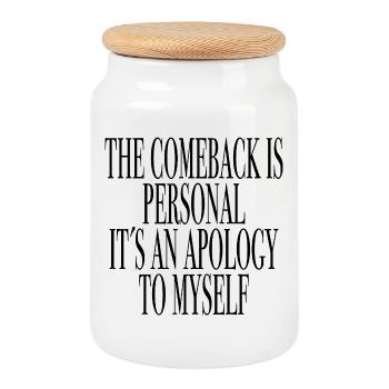 Mindset Comeback Apology - Cookie Jar with Wooden Lid - white - Front