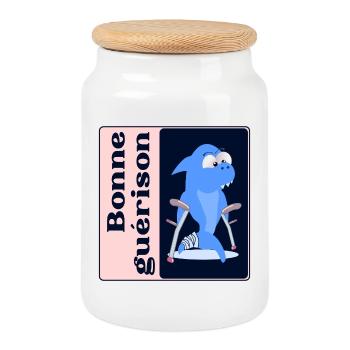 Good Healing Feet - Cookie Jar with Wooden Lid - white - Front