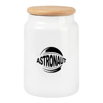 Astronaute - Cool Astonomy Logo - Boîte à biscuits avec couvercle en bois - blanc - Devant