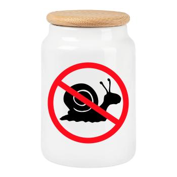 Schnecke Verboten Schild Zone gegen keine Hinweis - Keksdose mit Holzdeckel - Weiß - Vorne