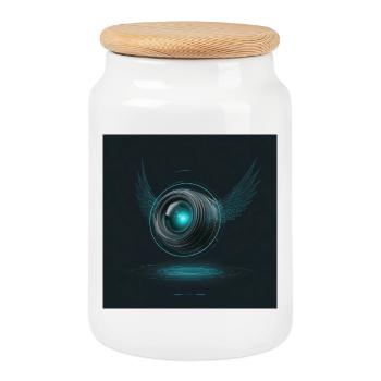 Vorlage_Redbubble - Keksdose mit Holzdeckel - Weiß - Vorne