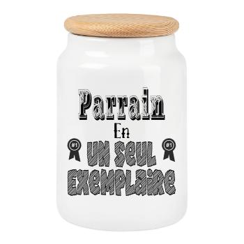 Sponsor In One Copy - Cookie Jar with Wooden Lid - white - Front