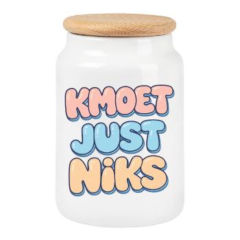 Kmoet just nothing, Dialecte anversois Chemises - Boîte à biscuits avec couvercle en bois - blanc - Devant