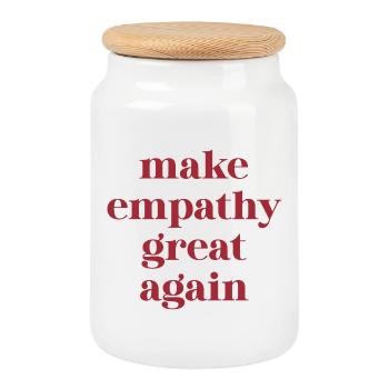 Funny Quote – Make Empathy Great Again - Keksdose mit Holzdeckel - Weiß - Vorne