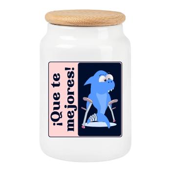 Make yourself better Sea Creatures - Cookie Jar with Wooden Lid - white - Front