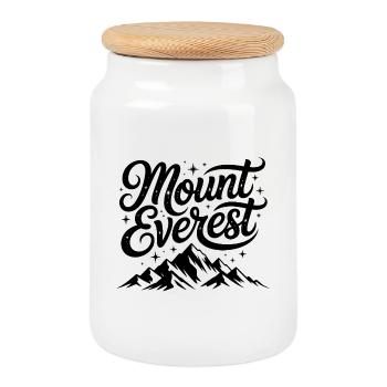 Mount Everest - Souvenir-Design - Keksdose mit Holzdeckel - Weiß - Vorne