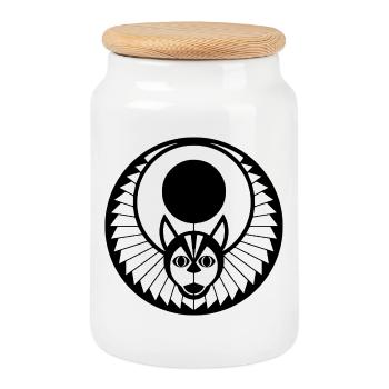 Crop circle divinité égyptienne - Boîte à biscuits avec couvercle en bois - blanc - Devant