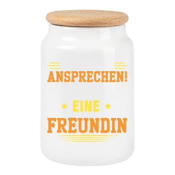 Malle PLEASE DO NOT SPEAK Funny - Cookie Jar with Wooden Lid - white - Front