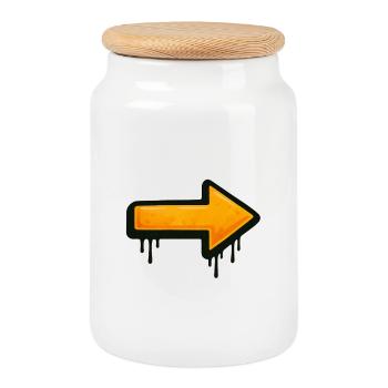 Graffiti Style Pfeil Illustration - Keksdose mit Holzdeckel - Weiß - Vorne