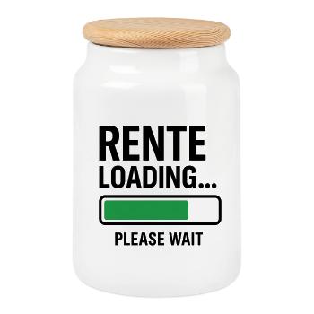 Rente Loading please wait - Keksdose mit Holzdeckel - Weiß - Vorne