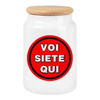 Sie sind hier - Keksdose mit Holzdeckel - Weiß - Vorne