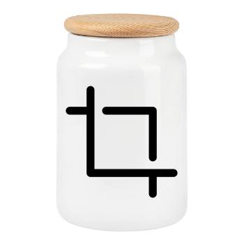 zuschneiden Icon - Keksdose mit Holzdeckel - Weiß - Vorne
